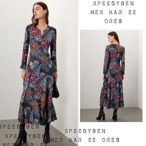 Farm Rio Blue Floral Maxi Dress Size Small